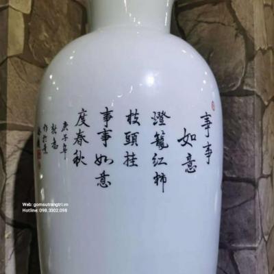 LỘC BÌNH HỌA TIẾT QUẢ HỒNG ( MAY MẮN)